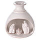Miniature Nativity set in vase white Deruta terracotta 10 cm s1