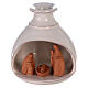 Krippenszene in kleiner Vase Jesu Geburt aus Terrakotta zweifarbig, 10 cm s1