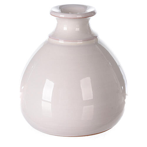 Crèche miniature vase terre cuite blanche santons naturels Deruta 10 cm 4