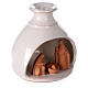 White vase with miniature Nativity natural terracotta Deruta 10 cm s3