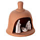 Terracotta bell with white Nativity set Deruta 10 cm s3