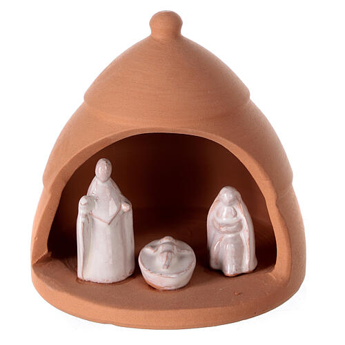 Cabana Natividade de Jesus mini pinheiro terracota bicolor Deruta 10 cm 1