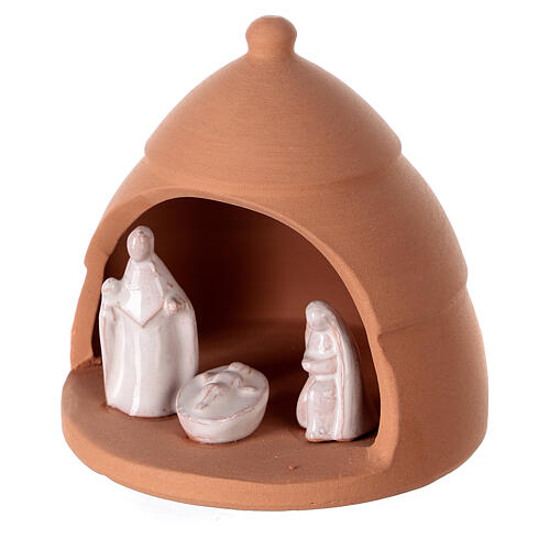 Cabana Natividade de Jesus mini pinheiro terracota bicolor Deruta 10 cm 2