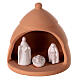 Cabana Natividade de Jesus mini pinheiro terracota bicolor Deruta 10 cm s1
