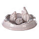 Openable bell with Nativity in white Deruta terracotta 10 cm s2