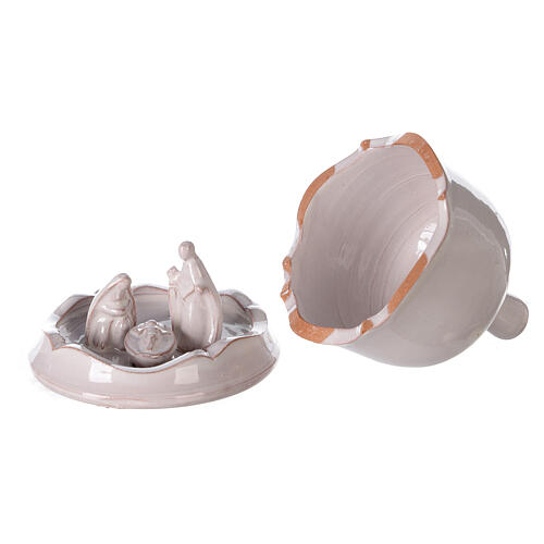 Presepe campanella apribile bianca terracotta Deruta 10 cm 4