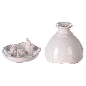 Vase ouvrant crèche terre cuite blanche Deruta 10 cm