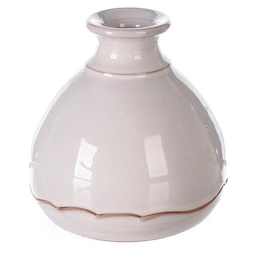 Vase ouvrant crèche terre cuite blanche Deruta 10 cm 3