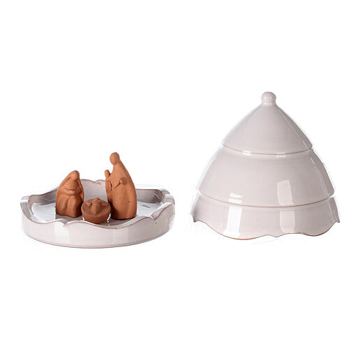 Cabana Natividade mini-pinheiro estilizado terracota bicolor Deruta 10 cm 1