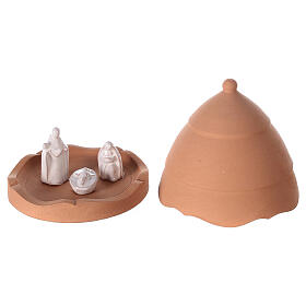 Openable bell with white Nativity Deruta terracotta 10 cm