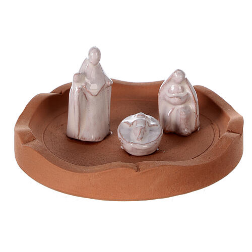 Openable bell with white Nativity Deruta terracotta 10 cm 2