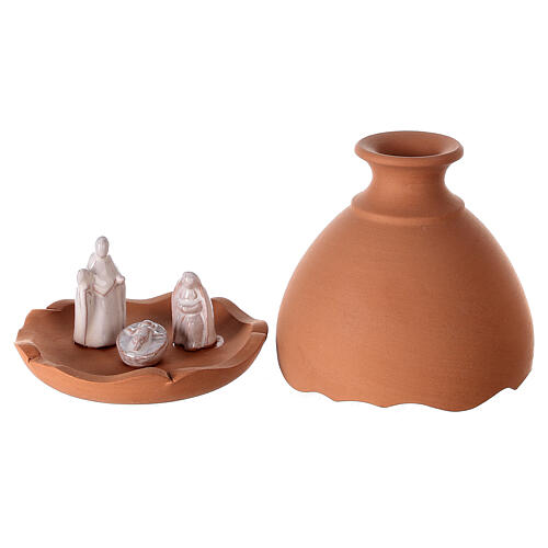 Jarrón cortado natividad belén terracota bicolor Deruta 10 cm 1