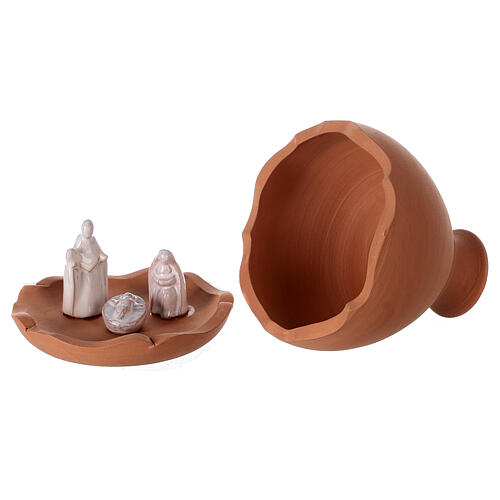 Jarrón cortado natividad belén terracota bicolor Deruta 10 cm 4