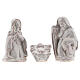Nativity scene in white enamelled Deruta complete 20 pieces 10 cm s2