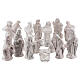 Nativity scene in white enamelled Deruta complete 15 pieces 15 cm s1