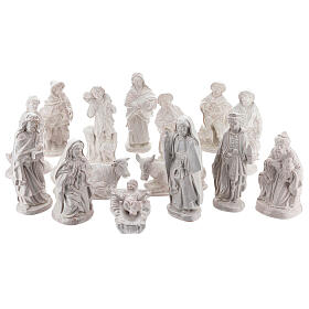 Crèche 15 pcs terre cuite blanche Deruta 20 cm