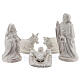 Terracotta nativity scene Deruta white enamel 30 cm 5 pieces s1