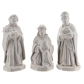 Three Wise Men terracotta nativity scene Deruta 30 cm white enamel