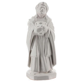 Trzej Królowie, figurki do szopki, Deruta, 30 cm, biała emalia