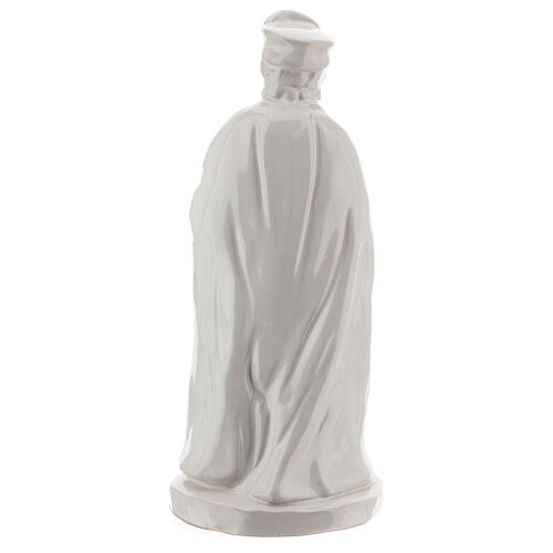 Trzej Królowie, figurki do szopki, Deruta, 30 cm, biała emalia 5