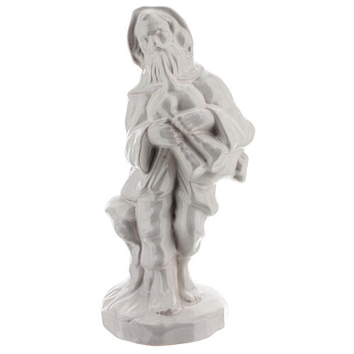 Zestaw trzech pasterzy do szopki, terakota biała, Deruta, 30cm 3
