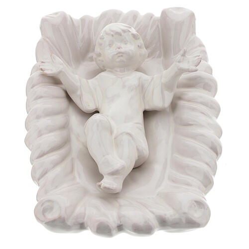 Figurki do szopki bożnonarodzeniowej, 40 cm, biała terakota, Deruta, 5 elementów 2