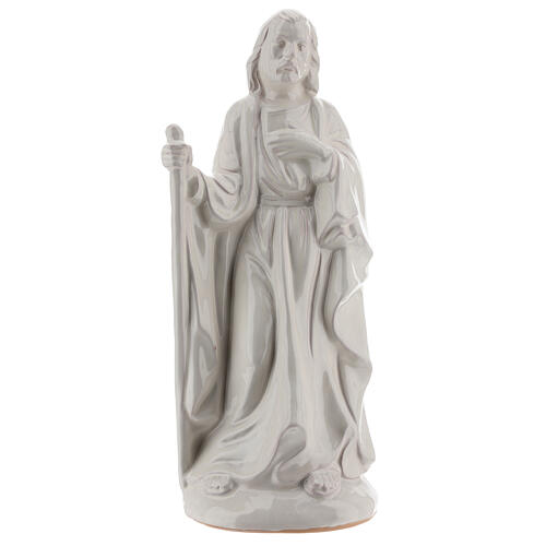 Figurki do szopki bożnonarodzeniowej, 40 cm, biała terakota, Deruta, 5 elementów 4