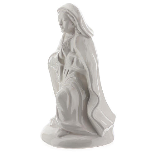 Figurki do szopki bożnonarodzeniowej, 40 cm, biała terakota, Deruta, 5 elementów 5