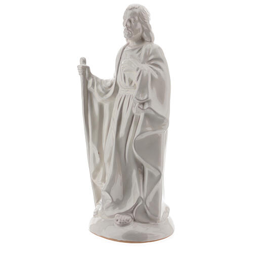 Figurki do szopki bożnonarodzeniowej, 40 cm, biała terakota, Deruta, 5 elementów 6