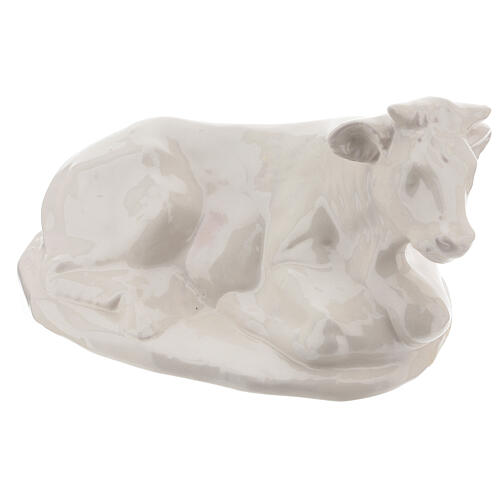 Figurki do szopki bożnonarodzeniowej, 40 cm, biała terakota, Deruta, 5 elementów 7