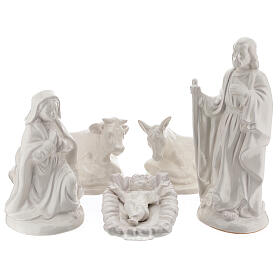 Holy Family set 40 cm white Deruta terracotta 5 pcs