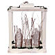 Wooden lantern with Holy Family in Deruta terracotta 30x22x18 micro LED light s5