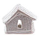 Miniature Holy Family with stable 6 cm white Deruta terracotta s4
