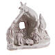 Hütte mit Krippenszene Jesus Geburt aus Terrakotta in weiß, 8 cm s3