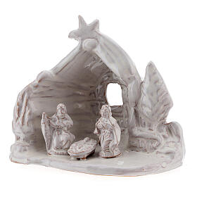 Capanna Natività cometa terracotta bianca Deruta 8 cm