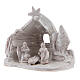 Miniature Nativity stable with Holy Family white Deruta terracotta 8 cm s2