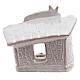 Mini nativity stable flat roof with Holy Family white Deruta terracotta 8 cm s4