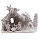 Miniature nativity stable with Holy Family in white terracotta Deruta 10 cm s1