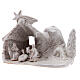 Miniature nativity stable with Holy Family in white terracotta Deruta 10 cm s2