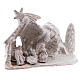 Miniature nativity stable with Holy Family in white terracotta Deruta 10 cm s3