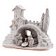 Miniature Nativity with hamlet in white Deruta terracotta 10 cm s2