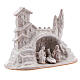 Miniature Nativity with hamlet in white Deruta terracotta 10 cm s3