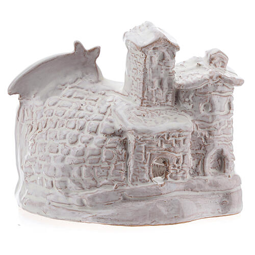 Szopka bożonarodzeniowa z białej terakoty, Deruta, 10 cm 4