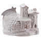 Miniature nativity stable white terracotta brick effect Deruta 10 cm s4