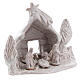 Hütte mit Krippenszene Jesus Geburt aus Terrakotta in weiß, 10 cm s3