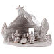 Nativity stable log cabin with white Holy Family white Deruta terracotta 10 cm s2