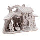 Nativity hut in white Deruta terracotta 10 cm s3