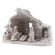 Stall mit Krippenszene Jesus Geburt aus Terrakotta in weiß, 15 cm s2