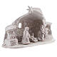 Nativity hut in white Deruta terracotta 15 cm s3