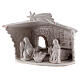 Stall mit Krippenszene Jesus Geburt aus Terrakotta in weiß, 20 cm s2